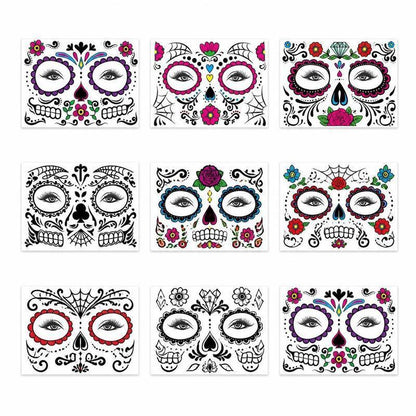 Day of the Dead Temporary Face Tattoos