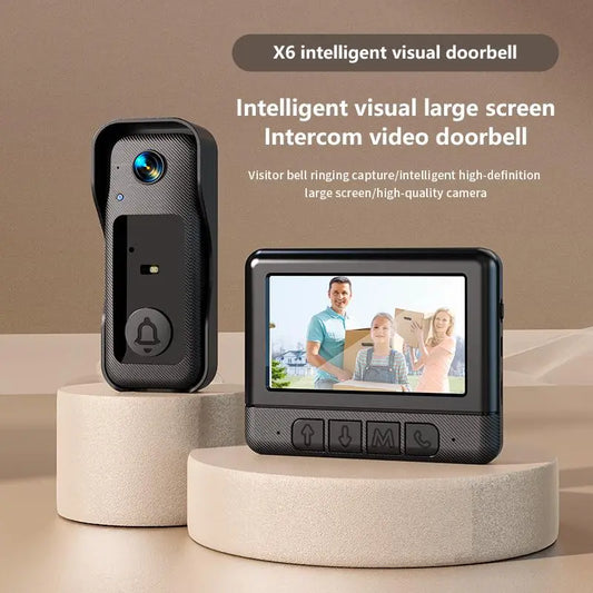 Wireless Doorbell Camera，No WiFi Video Doorbell with Screen