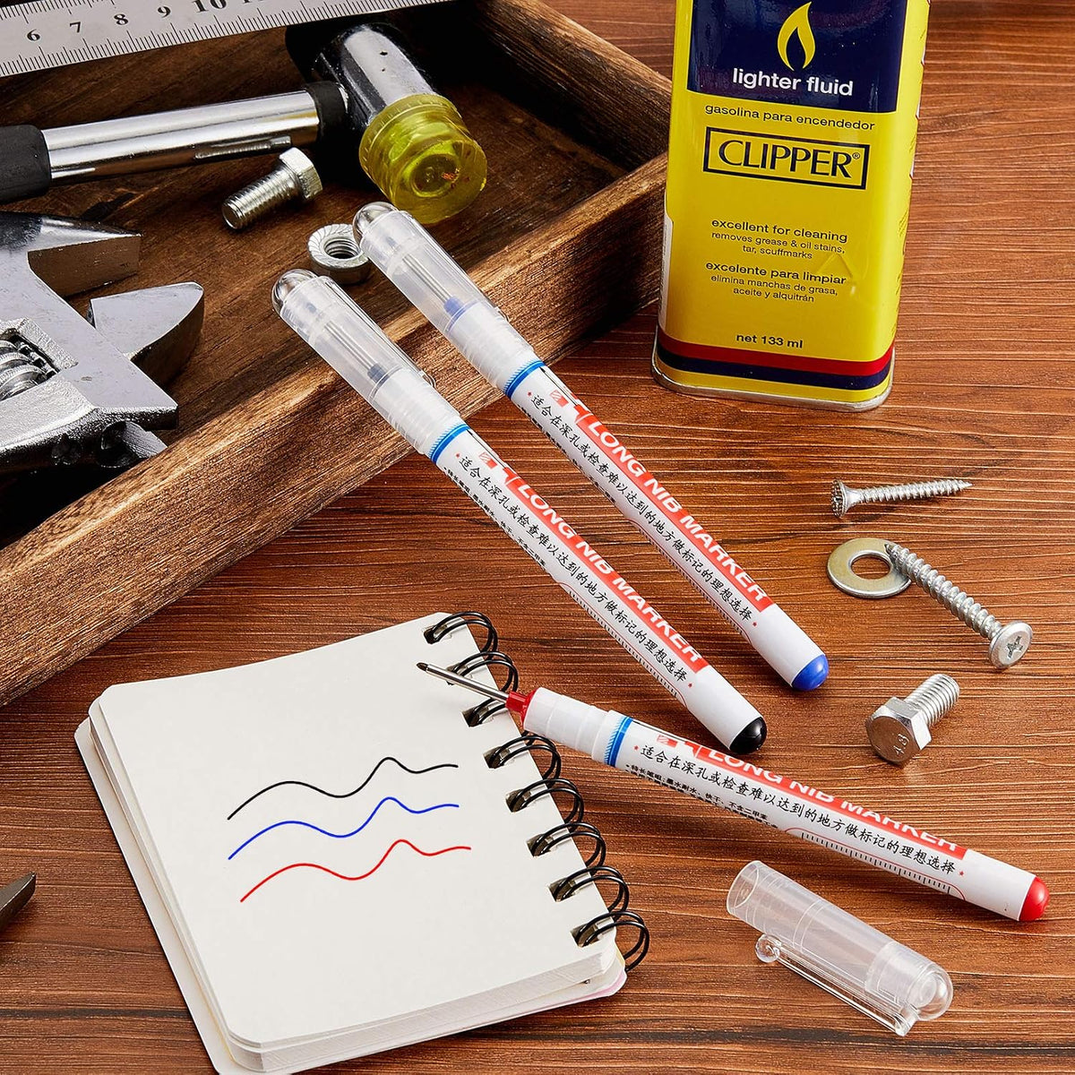 Long Handled Markers with 1.5mm Long Nibs for Deep Hole Marking
