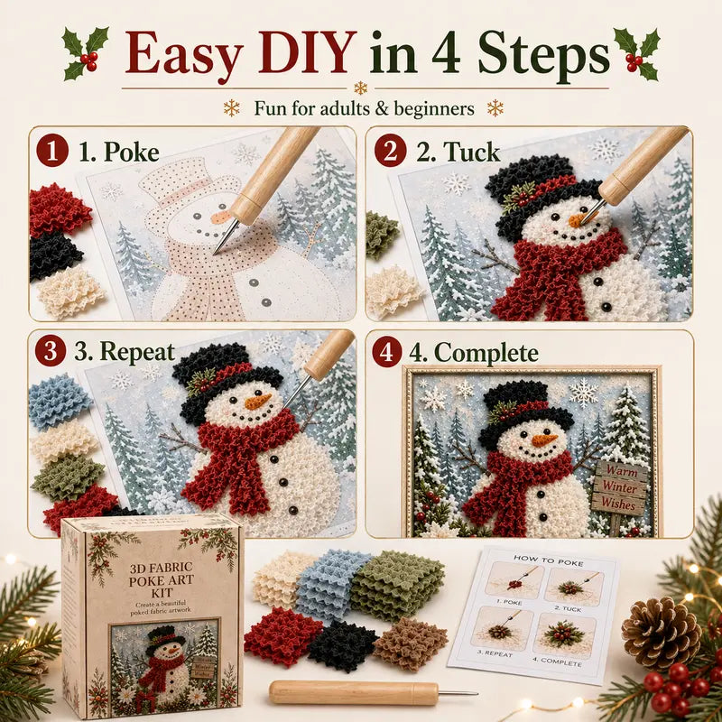 3D Christmas Poke Art Kit – DIY Holiday Wall Hanging Decoration