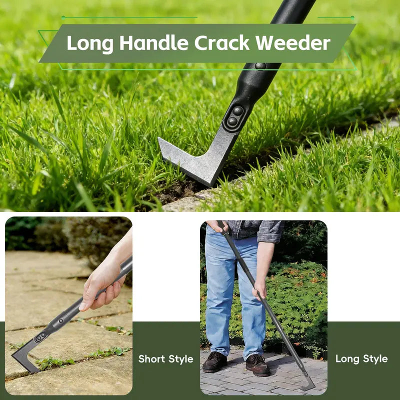 Crack Weeder – Adjustable Long Handle Weed Puller for Sidewalks, Pavers & Lawns