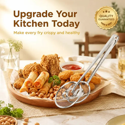 2-in-1 Stainless Steel Mesh Strainer Tongs
