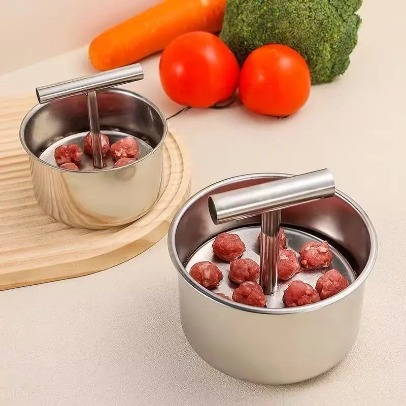 Stainless Steel Meatball Maker – 6 or 12 Holes, Manual & Easy to Clean