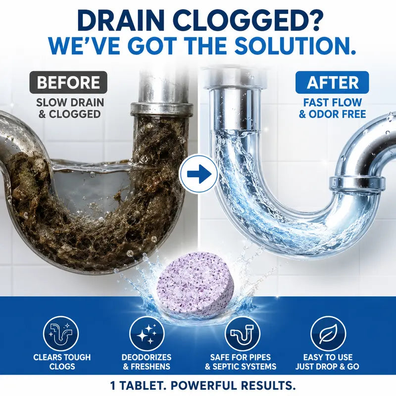 Multi-Use Pipe Cleaner Tablets for Drains, Washers & Septic
