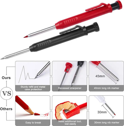 Heavy-Duty Deep Hole Mechanical Carpenter Pencil Set