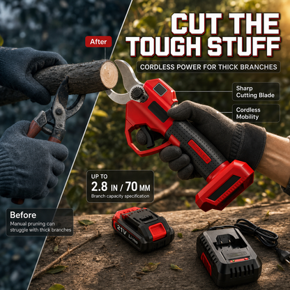 Electric Pruning Shears – Cordless Power Pruner with Brushless Motor & 2000mAh Batteries