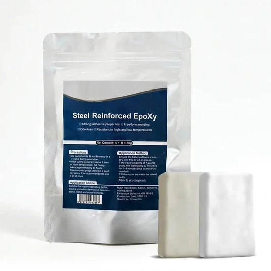 Steel Reinforced Epoxy Putty – High Strength Permanent Repair for Metal, Wood, Ceramic, Concrete, Plastic & PVC
