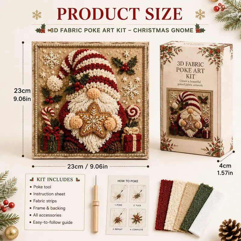 3D Christmas Poke Art Kit – DIY Holiday Wall Hanging Decoration