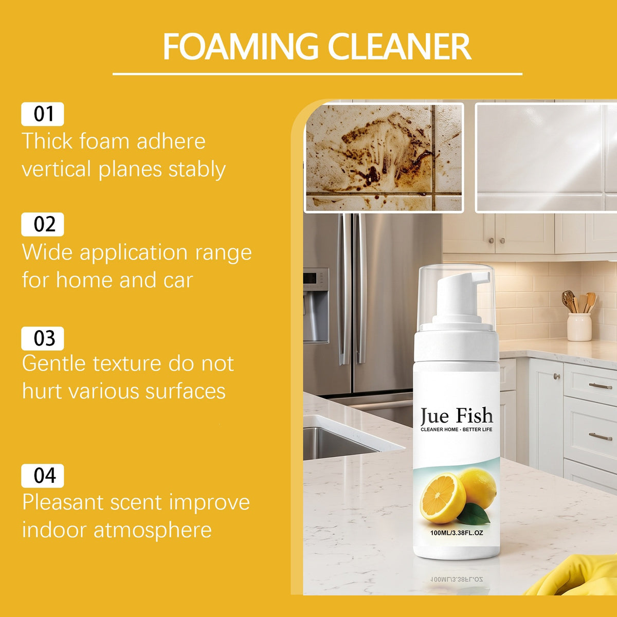 Multi-Purpose Heavy-Duty Kitchen Foam Cleanser