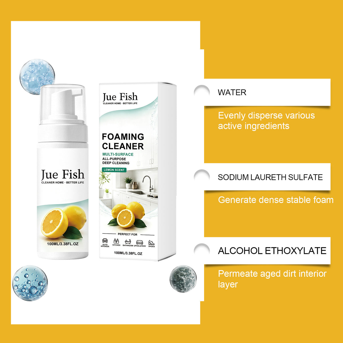 Multi-Purpose Heavy-Duty Kitchen Foam Cleanser