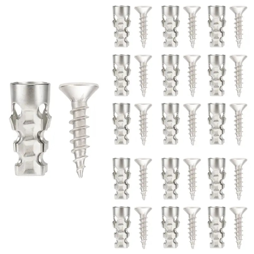 6×14mm Door Hinge Repair Screws & Expansion Anchors – 30/60 Pack