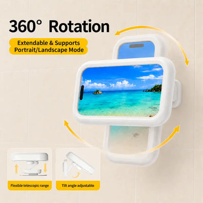 360° Rotating Shower Phone Holder with 4 Wall Mounts