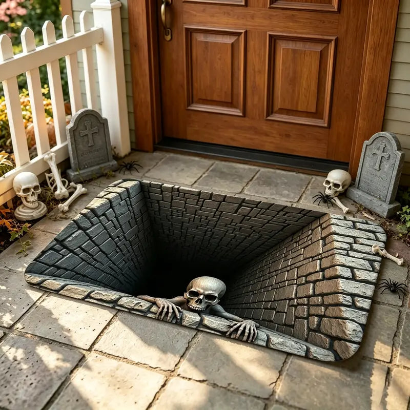 Halloween Skull & Clown 3D-Effect Door Mat