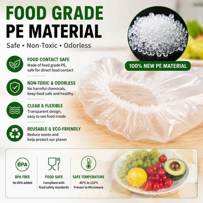 Stretchable Food Storage Covers for Bowls, Plates, and Leftovers