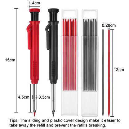 Heavy-Duty Deep Hole Mechanical Carpenter Pencil Set