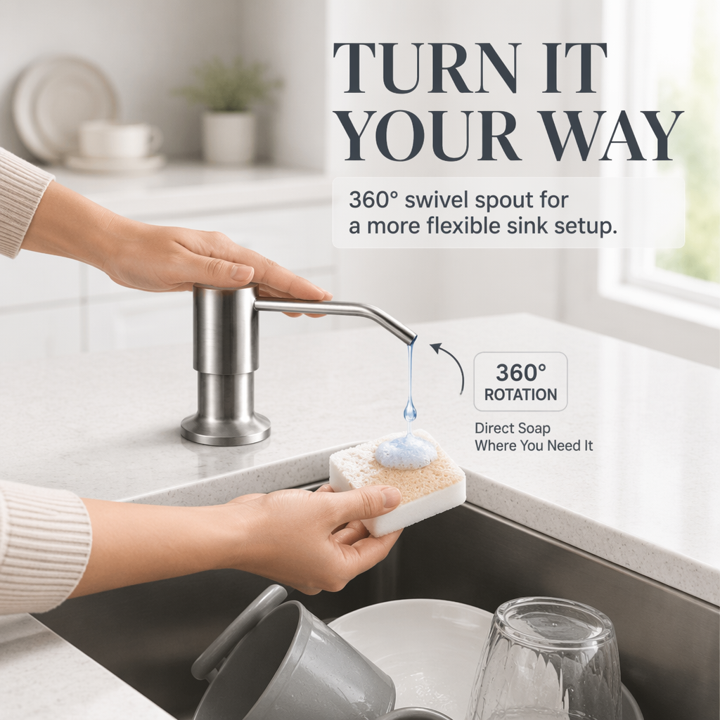 Brushed Nickel Sink Soap Dispenser