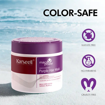 Purple Hair Mask for Neutralizing Yellow Tones on Blonde, Silver & Highlighted Hair (500ml / 16.9 fl oz)
