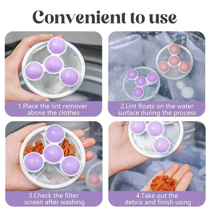 Reusable Floating Lint Trappers: Advanced Hair Filter for Cleaner Laundry & Garment Care