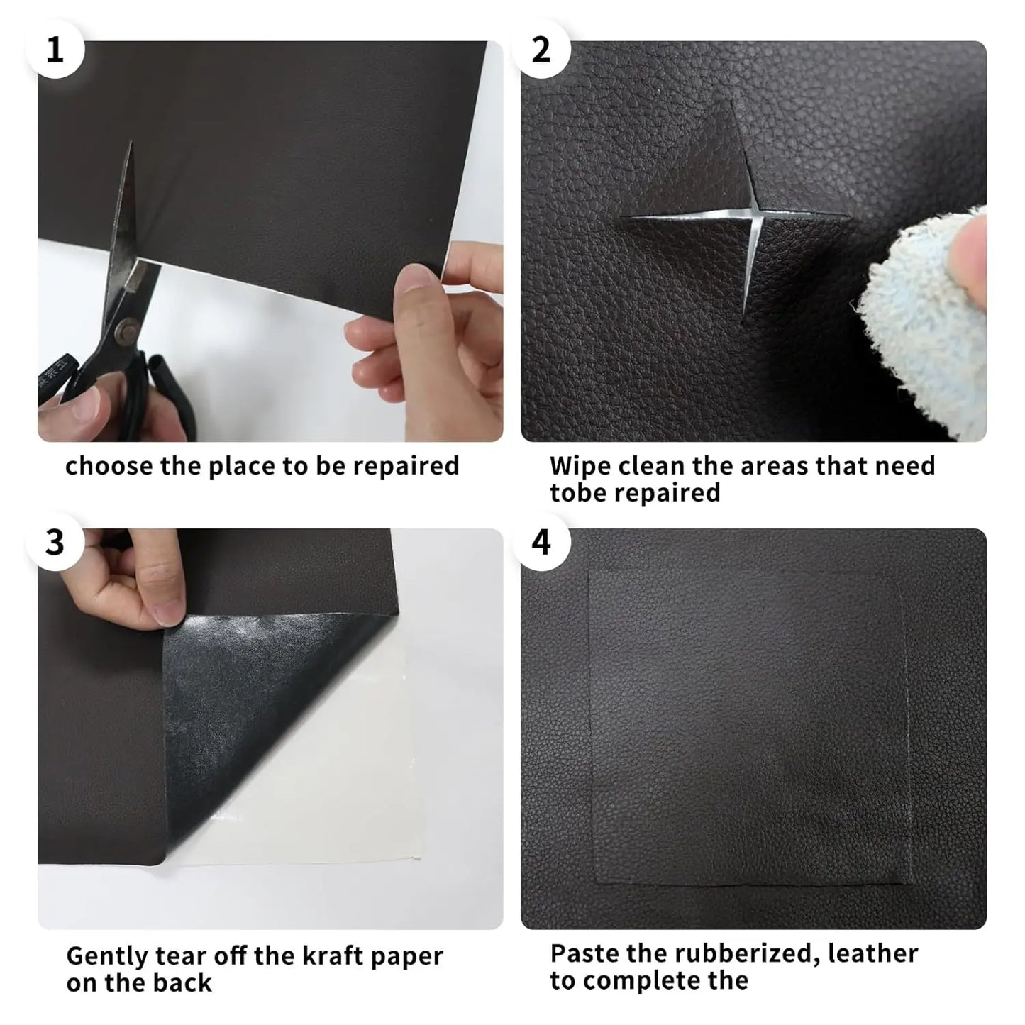 Self-Adhesive Leather Repair Patch – Cuttable & Waterproof, 20" × 54" Sheet