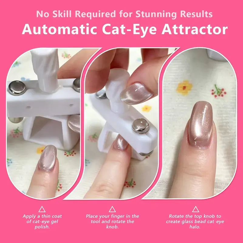 360° Automatic Rotating Cat-Eye Nail Magnet