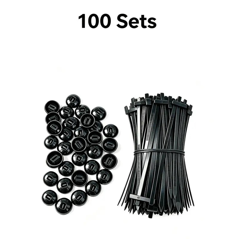 Piece Universal Nylon Cable-Tie Mounting Buckle Set
