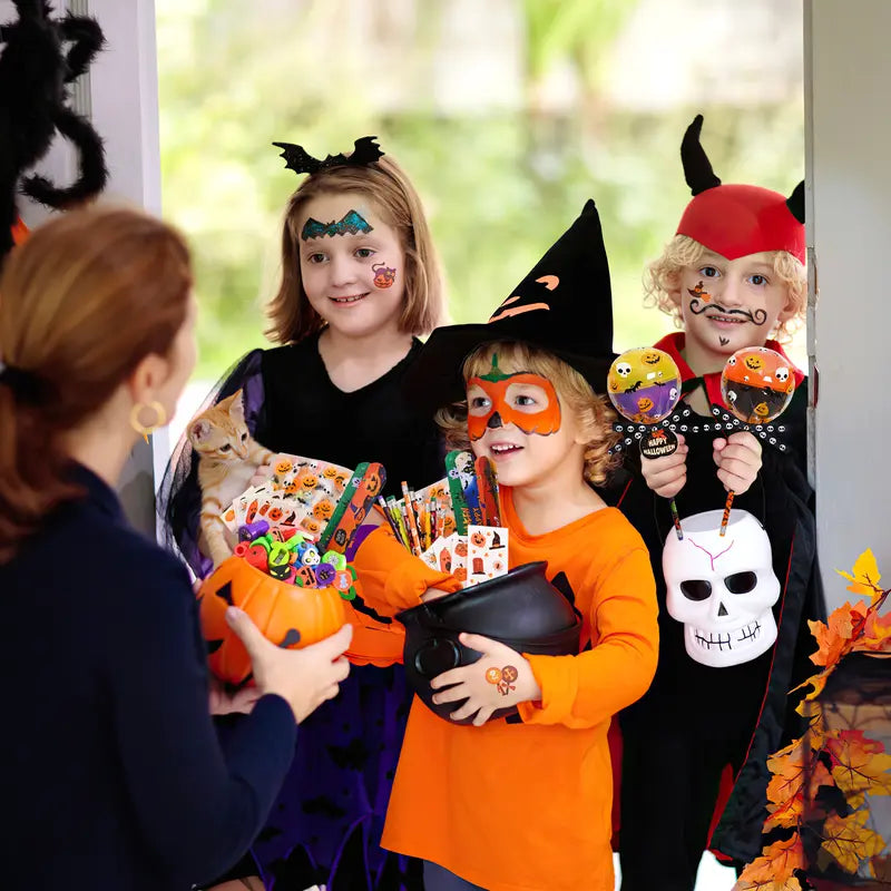 Halloween Multicolor Light-Up Lollipop Stationery Gift Set – 24-Pack, Card + Gift in 1