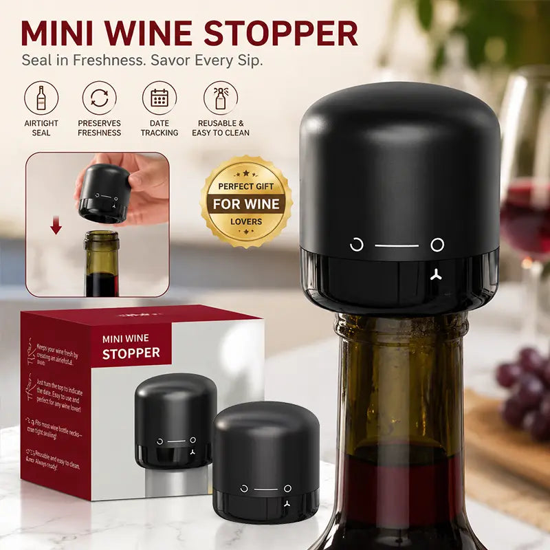 Vacuum wine stopper.Champagne and wine, red wine and liquor