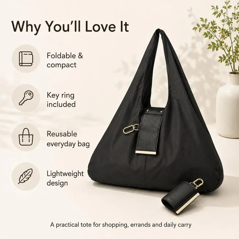 Foldable Keychain Tote Bag – Pocket-Size Reusable Shopping Bag