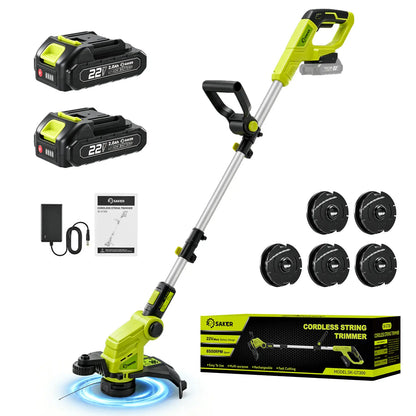 Cordless Lawn Mower, Garden Tool (Mower, Trimmer, Edger) with 2×21V Batteries