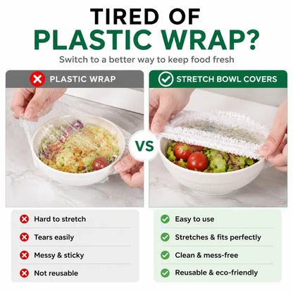 Stretchable Food Storage Covers for Bowls, Plates, and Leftovers