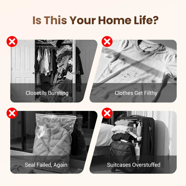 Vacuum Storage Bags with Rechargeable Pump (Travel)