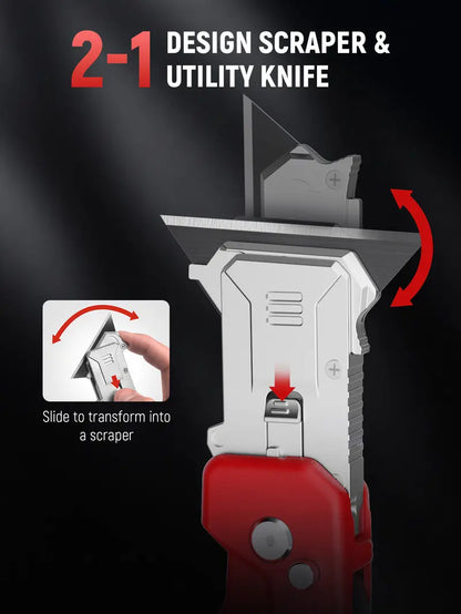 2-in-1 Folding Utility Knife & Razor Scraper Tool