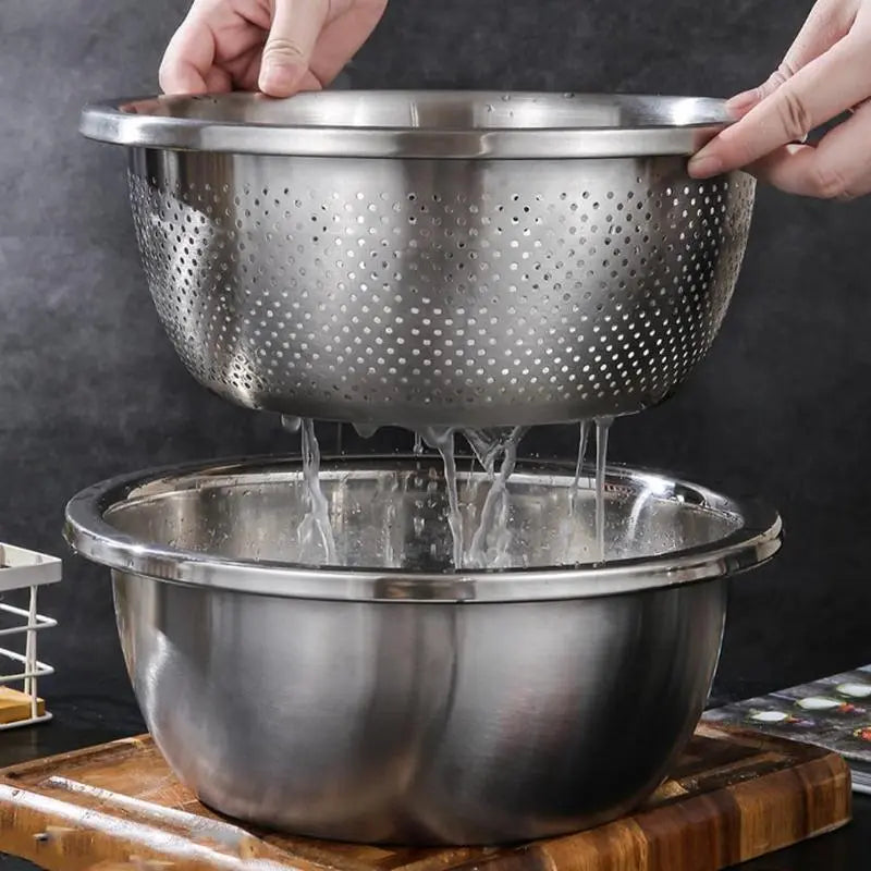 Multifunctional cutting machine,3-In-1 Stainless Steel Multi-Functional Strainer Set
