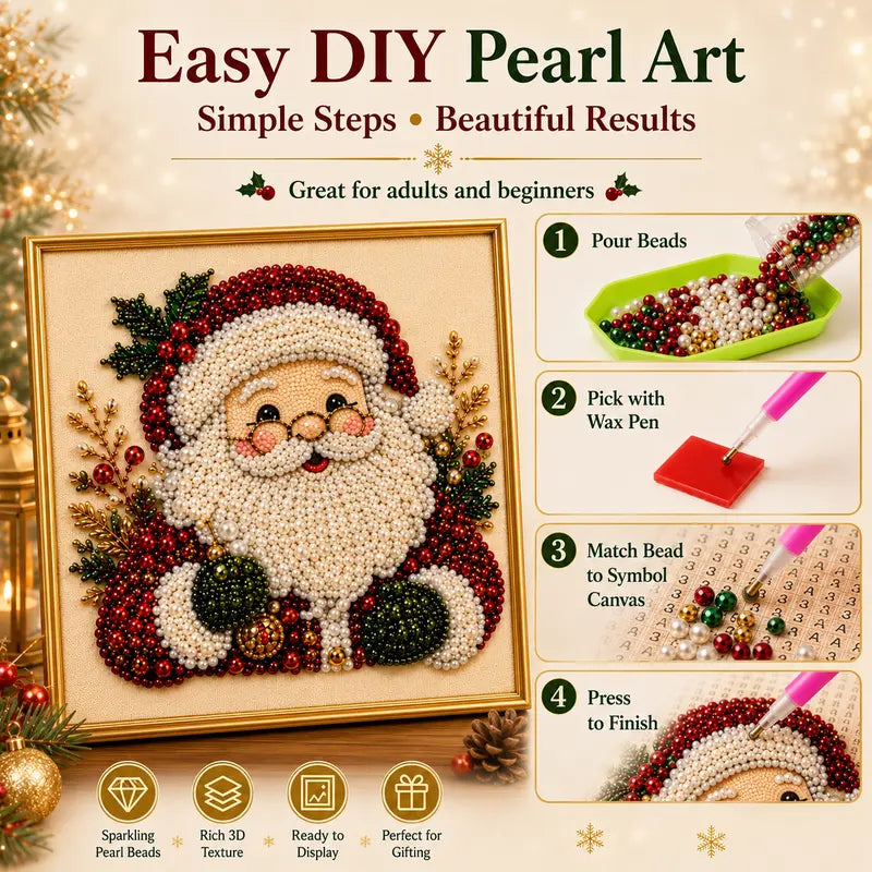 🎄 Frameless 3D Beaded Christmas Diamond Painting