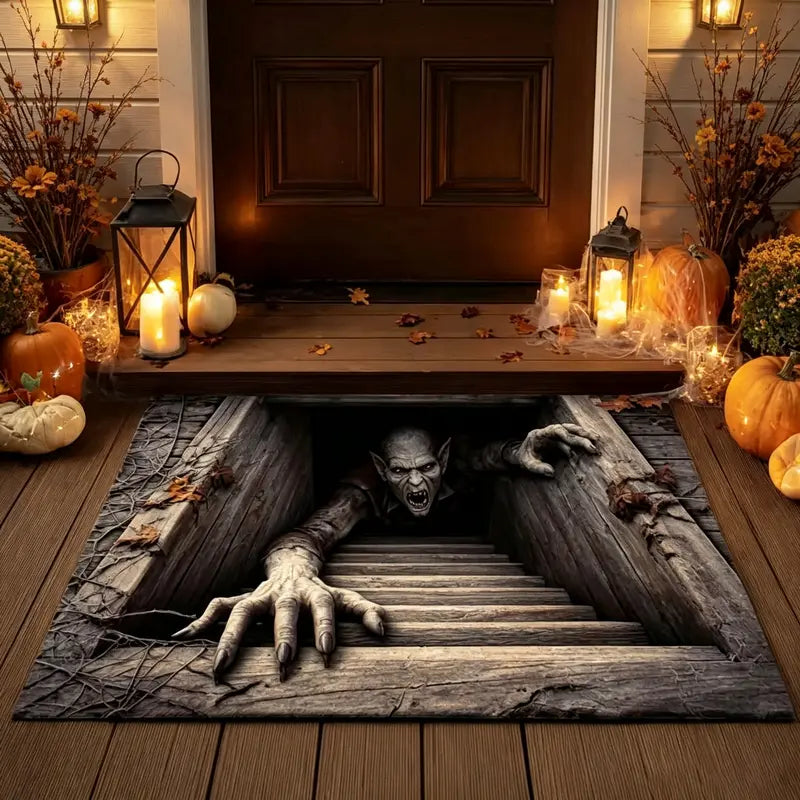 Halloween Skull & Clown 3D-Effect Door Mat