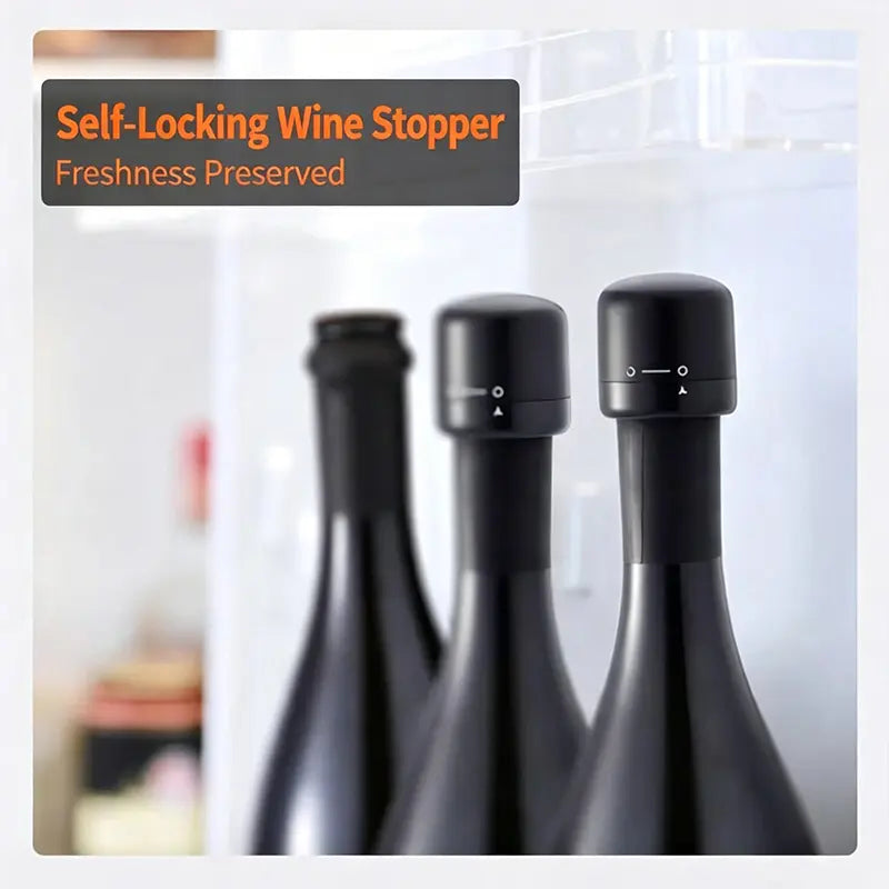 Vacuum wine stopper.Champagne and wine, red wine and liquor