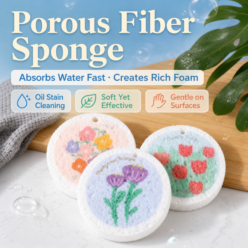 Premium Dual-Action Kitchen Sponge - Scratch-Free Dish Scrubber & High-Absorbency Cleaning Sponge