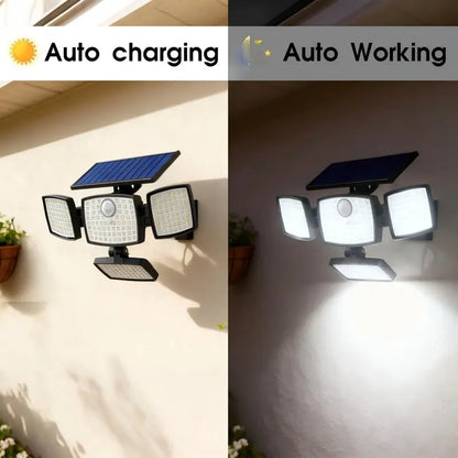 Hoodink Solar Outdoor Lights 4500LM 306LED Security Lights with Remote Control