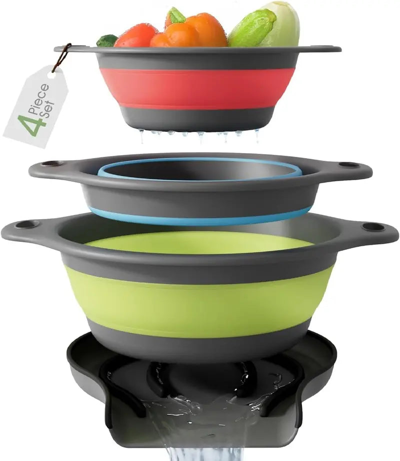 3-Piece Collapsible Colander &amp; Strainer Set