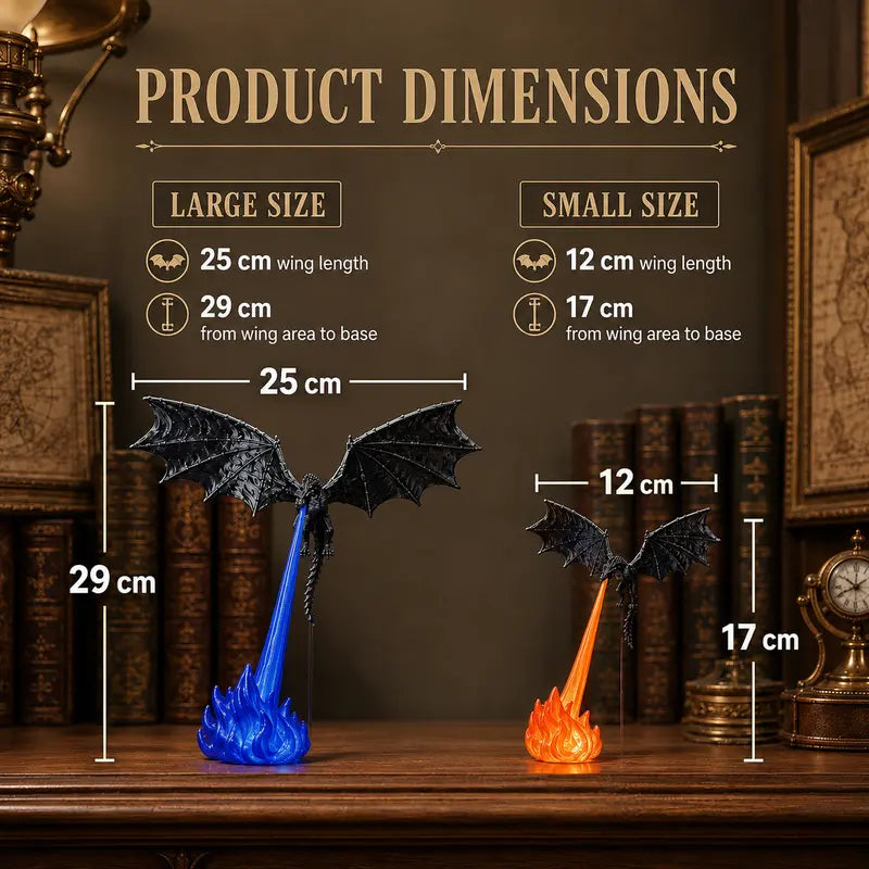 3D Printed Dragon Book Nook Light | Fire-Breathing Bookshelf Decor