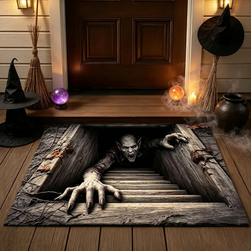 Halloween Skull & Clown 3D-Effect Door Mat
