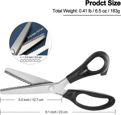 Stainless Steel Zig Zag Scissors with Serrated Teeth
