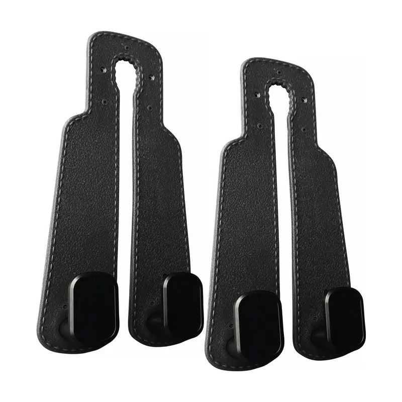 Improved Car Seat Back Double Hooks with Soft Faux Leather