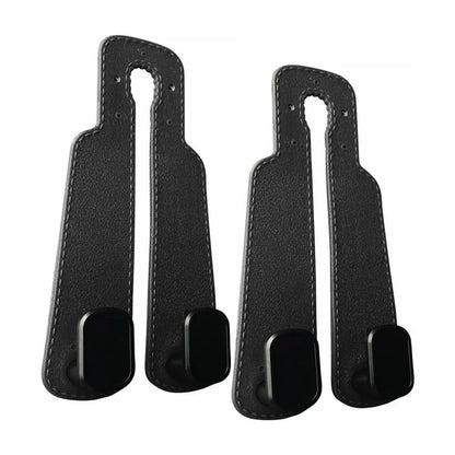 Improved Car Seat Back Double Hooks with Soft Faux Leather