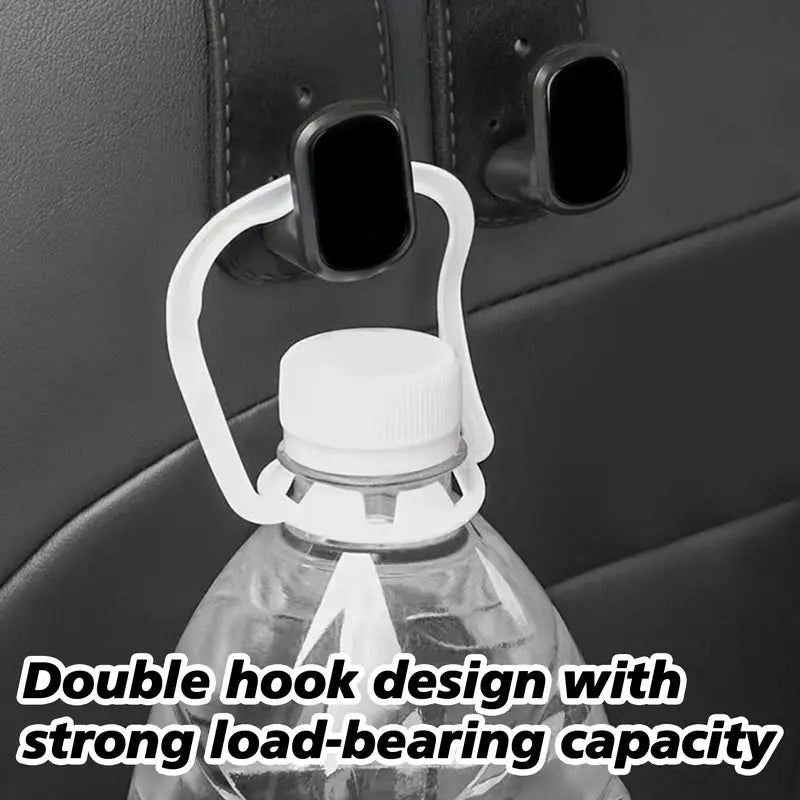 Improved Car Seat Back Double Hooks with Soft Faux Leather