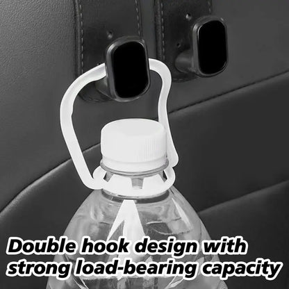 Improved Car Seat Back Double Hooks with Soft Faux Leather