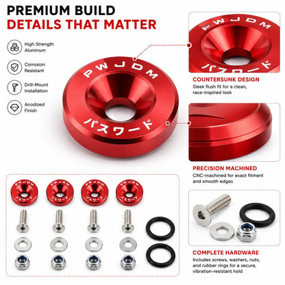 Anodized Aluminum Quick Release Fastener Hardware Kit