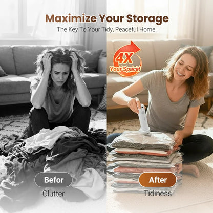 Vacuum Storage Bags with Rechargeable Pump (Travel)