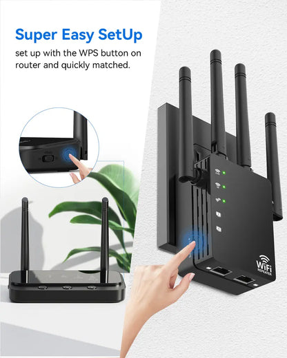 Dual-Band WiFi Signal Booster & Extender with Ethernet Port