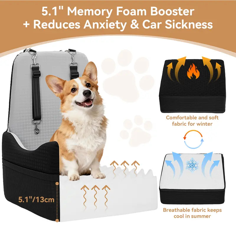 Dog Car Booster Seat with Patented Safety Buckles
